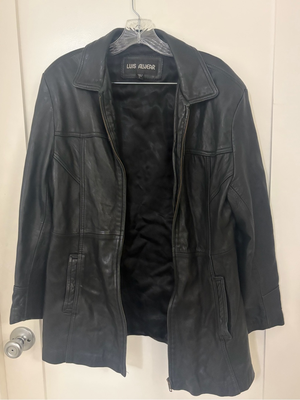 Luis Alvear Women's Black Leather Zip Jacket